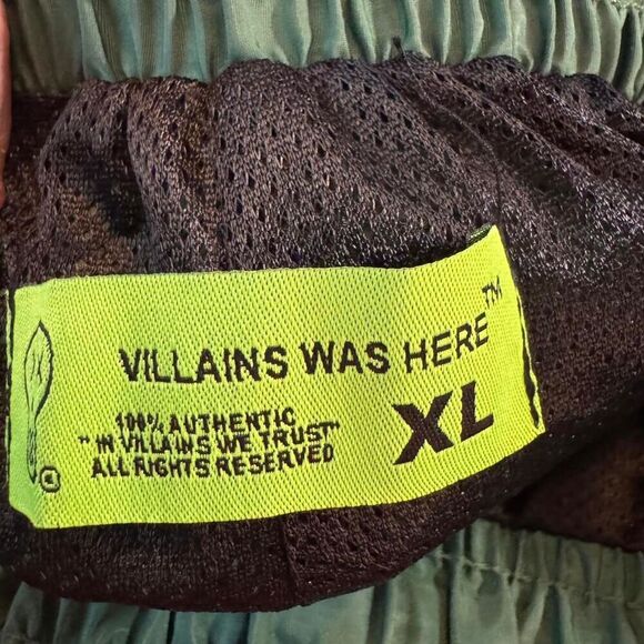 Villains Was Here Green and White Nylon Straight Leg Track Pants Size XL - Picture 4 of 5